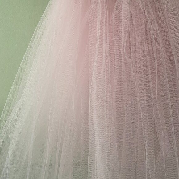 Handmade Children's Cotton Crochet Light Mint Green Pink Tulle Tutu Dress - Picture 9 of 14